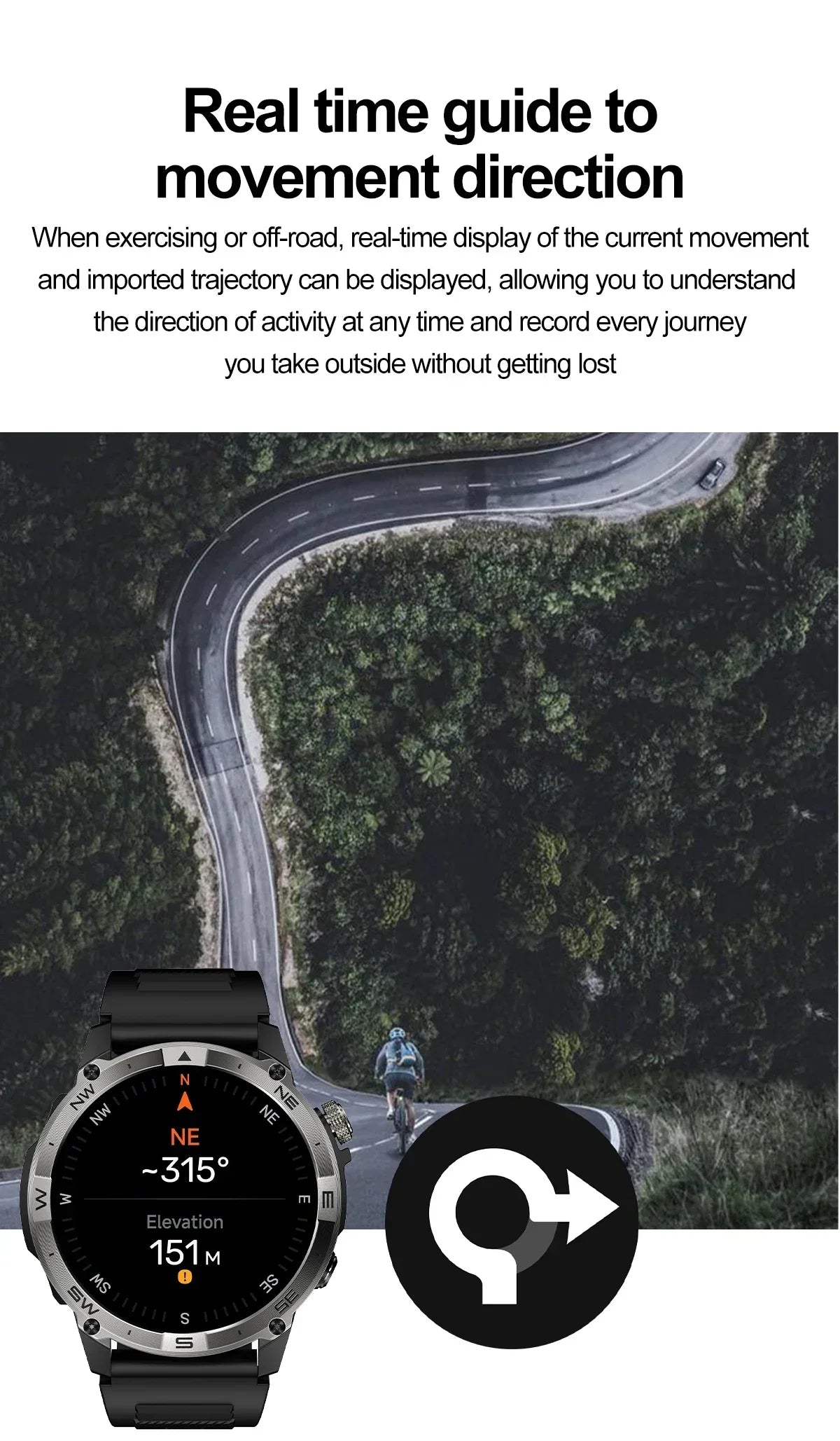 AMOLED Smart Watch - North Edge - GPS Smartwatch